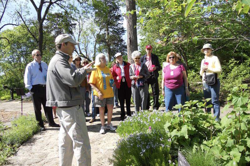 Scott Woodbury leading a tour of the Whitmire Wildflower Garden at Shaw Nature Reserve